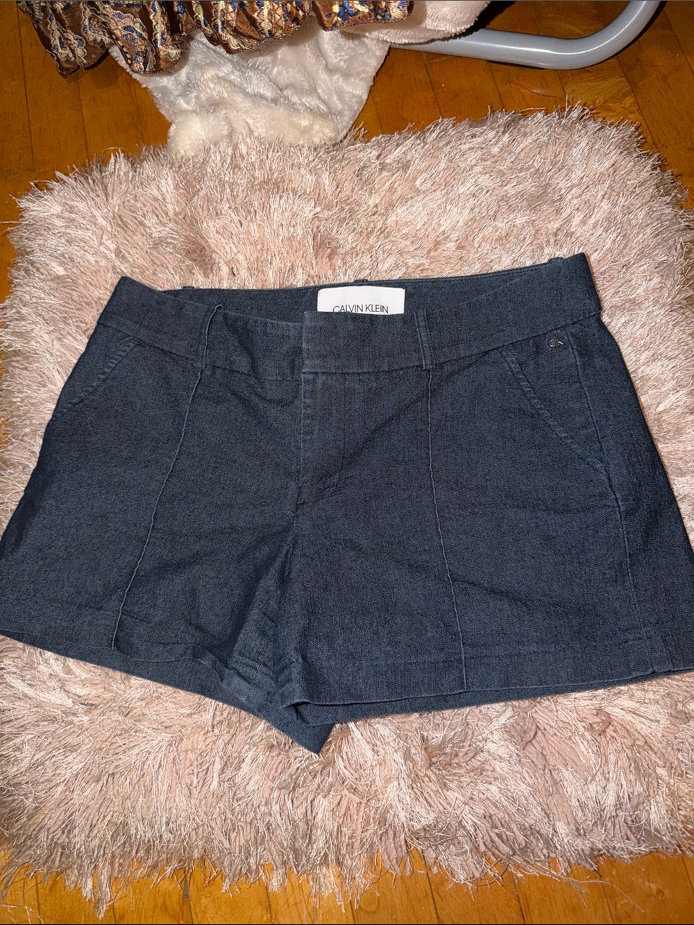 Calvin Klein Dark Gray Denim-Look Women's Shorts